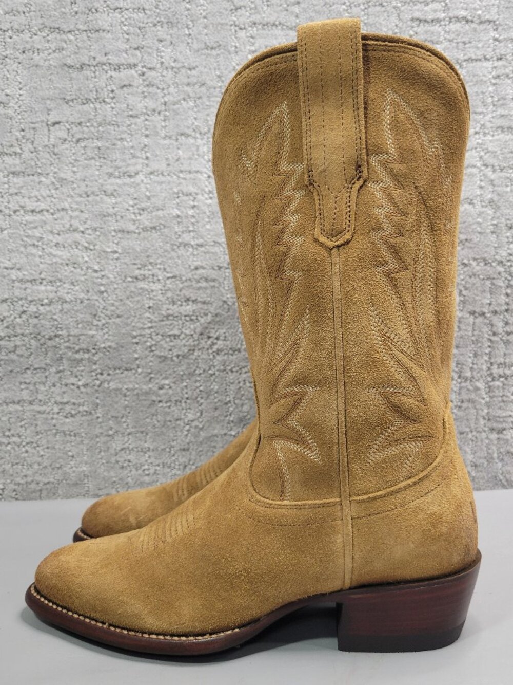Tecovas The Jamie Women's US Size 6B Caramel Suede Pull on Western Boots - Picture 6 of 14